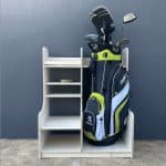 Golf Bag Rack - Single Bag with Shelves - DWANGO