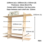 REN Multi-Shelf birch plywood wall shelving from Rack & Roll