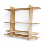 Scandinavian style plywood wall shelving from Rack & Roll